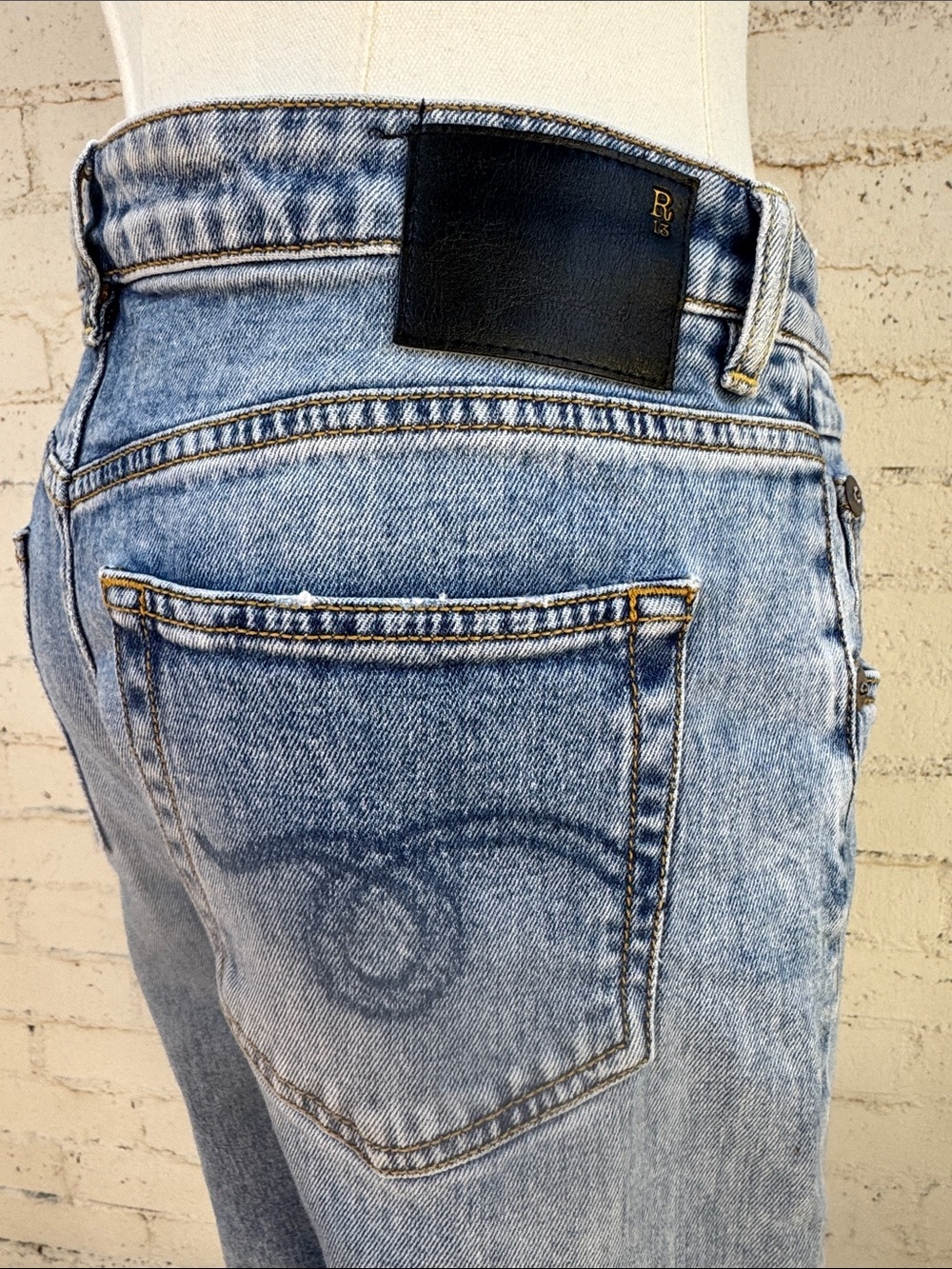 R13 Boy Straight Jeans Jasper Stretch Size 28 - Picture 8 of 16